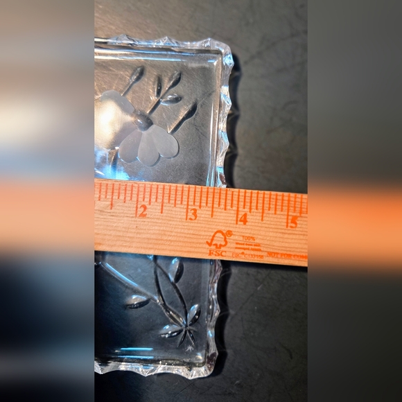 Princess House Crystal (Daisy) Trinket Dish Etched Vintage Pressed Glass Classic - Picture 3 of 5